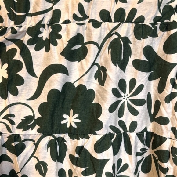 NWOT-Floral Green and White Women's Maxi  Dress - Picture 5 of 7